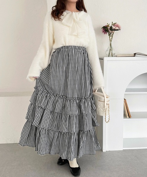 apres jour（アプレジュール）の「ティアードスカート【ZOZOTOWN限定アイテム】（スカート・レディース・ブラック系その他2/オフホワイト/ブラック系その他/ブラック・X-LARGE/フリー）」の13枚目の写真