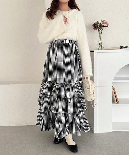 apres jour（アプレジュール）の「ティアードスカート【ZOZOTOWN限定アイテム】（スカート・レディース・ブラック系その他2/オフホワイト/ブラック系その他/ブラック・X-LARGE/フリー）」の21枚目の写真