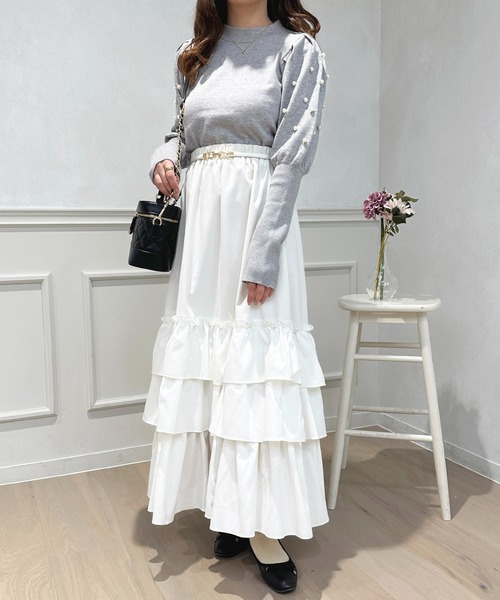 apres jour（アプレジュール）の「ティアードスカート【ZOZOTOWN限定アイテム】（スカート・レディース・ブラック系その他2/オフホワイト/ブラック系その他/ブラック・X-LARGE/フリー）」の19枚目の写真