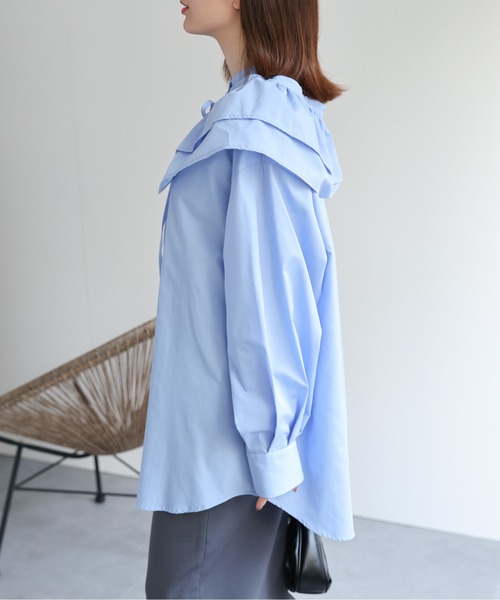 sakishimatokyo(サキシマトーキョー)の「【3WAY】フリルサッシュ付きブロードシャツ/ブラウス/リボン(シャツ/ブラウス・レディース・ブルー/オフホワイト/ピンク/ブラック・FREE)」の8枚目の写真