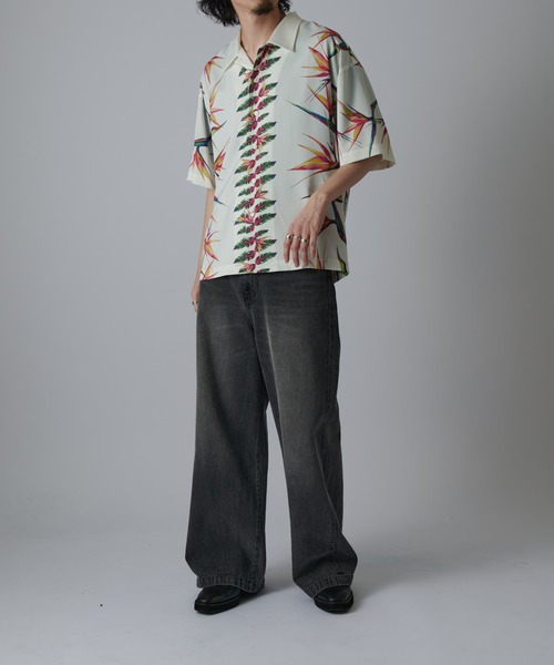 Lui's（ルイス）の「ボタニカルプリント半袖シャツ（シャツ/ブラウス・メンズ・ブラック系その他/ホワイト/ブラック・S/M）」の14枚目の写真