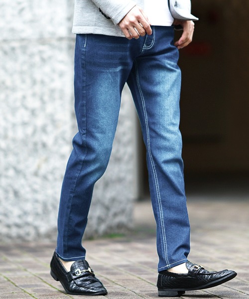 SOMEDIFF（サムディフ）の「ストレッチテーパードデニムパンツ メンズ（デニムパンツ・メンズ・ブラック/ブルー/ホワイト/インディゴブルー/ブラックミックス/ベージュ・S/M/L/XL）」の6枚目の写真