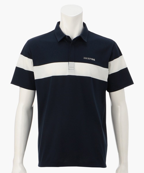 BRIEFING（ブリーフィング）の「【ブリーフィングゴルフ】MENS PANEL MESH SHIRT RELAXED FIT／メンズパネルメシュシャツリラックスドフィット（ポロシャツ・メンズ・ブラック/ネイビー/ブルー・L/M）」の2枚目の写真