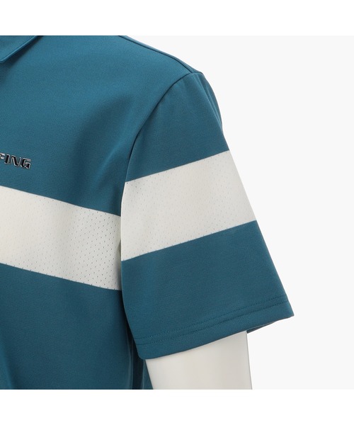 BRIEFING（ブリーフィング）の「【ブリーフィングゴルフ】MENS PANEL MESH SHIRT RELAXED FIT／メンズパネルメシュシャツリラックスドフィット（ポロシャツ・メンズ・ブラック/ネイビー/ブルー・L/M）」の9枚目の写真