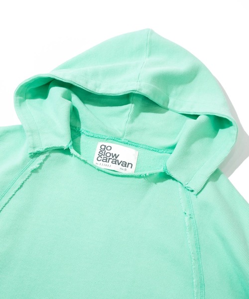 go slow caravan(ゴースローキャラバン)の「UNIQUEインレイ切替フーディーPIGMENT DYE(パーカー・メンズ・ラベンダー/ミント/イエロー・MEDIUM/LARGE/X-LARGE)」の5枚目の写真