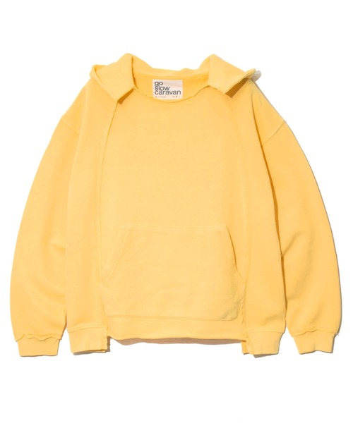 go slow caravan(ゴースローキャラバン)の「UNIQUEインレイ切替フーディーPIGMENT DYE(パーカー・メンズ・ラベンダー/ミント/イエロー・MEDIUM/LARGE/X-LARGE)」の12枚目の写真