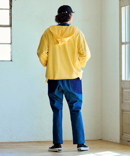 go slow caravan(ゴースローキャラバン)の「UNIQUEインレイ切替フーディーPIGMENT DYE(パーカー・メンズ・ラベンダー/ミント/イエロー・MEDIUM/LARGE/X-LARGE)」の17枚目の写真