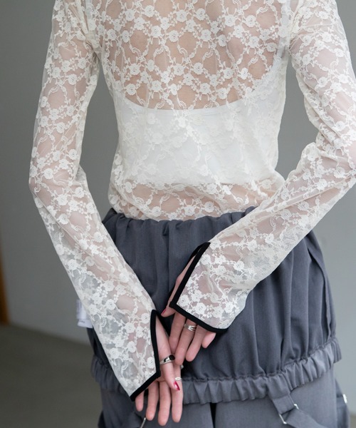 VACANCY（ヴァカンシー）の「フラワーレースシアートップス（Tシャツ