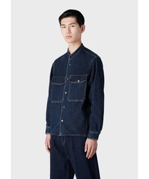 EMPORIO ARMANI | 【エンポリオ アルマーニ】ネルーカラージャケット ヘンプ混紡デニム(デニムジャケット)