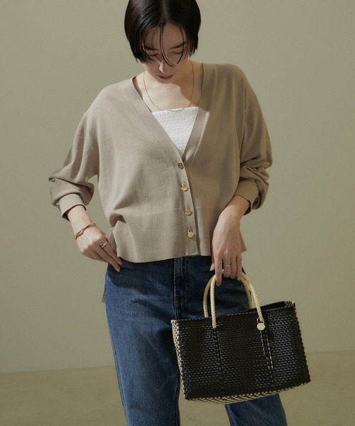 Letra(レトラ)の「【Letra for SALON】別注FLOR SHORT STYLE XS(かごバッグ・レディース・ブラック/キナリ・FREE)」の4枚目の写真