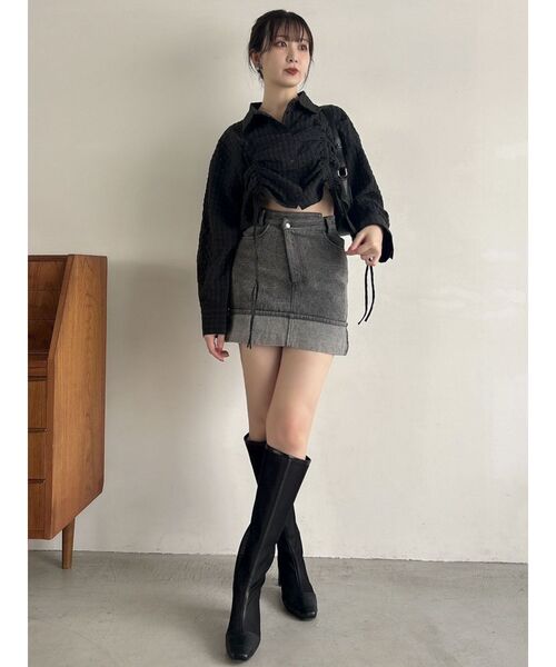 dazzlin（ダズリン）の「【WEB限定】コットンシャーリングシャツ（シャツ/ブラウス・レディース・オフホワイト/ブラック・FREE）」の14枚目の写真