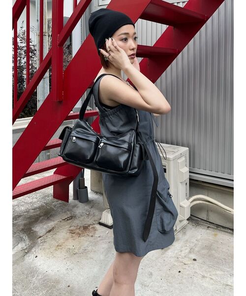 MURUA（ムルーア）の「カーゴベアミニワンピース（ワンピース・レディース・ホワイト/ブラック/グレー・FREE）」の6枚目の写真