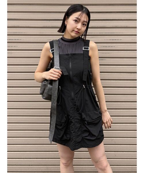 MURUA（ムルーア）の「カーゴベアミニワンピース（ワンピース・レディース・ホワイト/ブラック/グレー・FREE）」の9枚目の写真