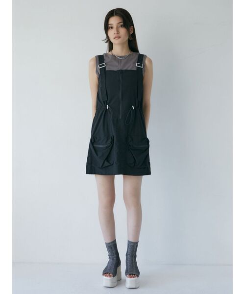 MURUA（ムルーア）の「カーゴベアミニワンピース（ワンピース・レディース・ホワイト/ブラック/グレー・FREE）」の14枚目の写真