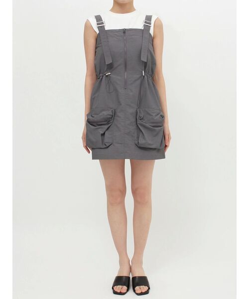 MURUA（ムルーア）の「カーゴベアミニワンピース（ワンピース・レディース・ホワイト/ブラック/グレー・FREE）」の21枚目の写真