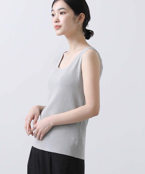 CLOCHE（クロシェ）の「スクエアニットタンクトップ（タンクトップ・レディース・グリーン/トップグレー・FREE）」の7枚目の写真