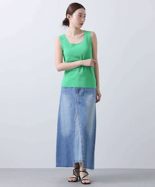 CLOCHE（クロシェ）の「スクエアニットタンクトップ（タンクトップ・レディース・グリーン/トップグレー・FREE）」の14枚目の写真