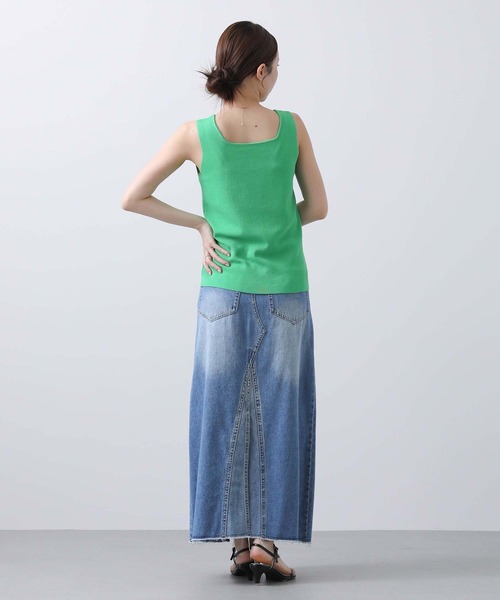 CLOCHE（クロシェ）の「スクエアニットタンクトップ（タンクトップ・レディース・グリーン/トップグレー・FREE）」の16枚目の写真
