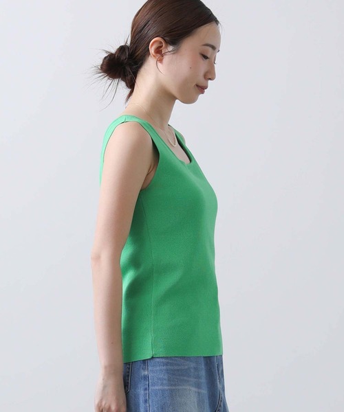 CLOCHE（クロシェ）の「スクエアニットタンクトップ（タンクトップ・レディース・グリーン/トップグレー・FREE）」の18枚目の写真