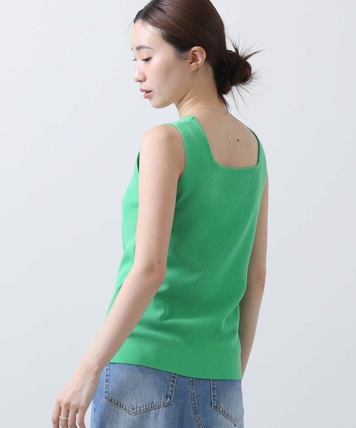 CLOCHE（クロシェ）の「スクエアニットタンクトップ（タンクトップ・レディース・グリーン/トップグレー・FREE）」の19枚目の写真