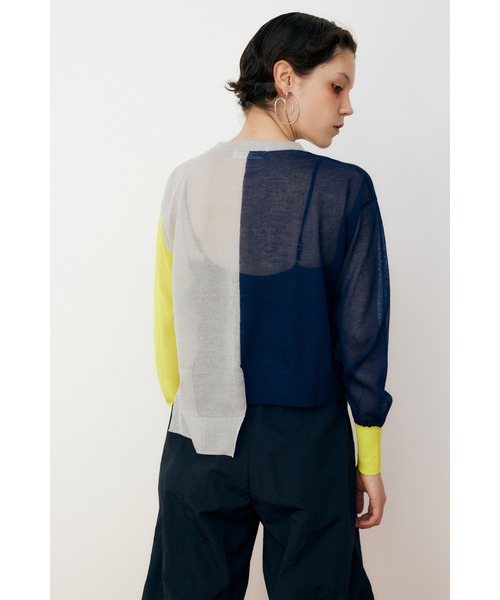 HeRIN.CYE（ヘリンドットサイ）の「Asymmetry color cardigan　アシンメトリーカラーカーディガン（カーディガン/ボレロ・レディース・ブルー/レッド/ネイビー・FREE）」の15枚目の写真