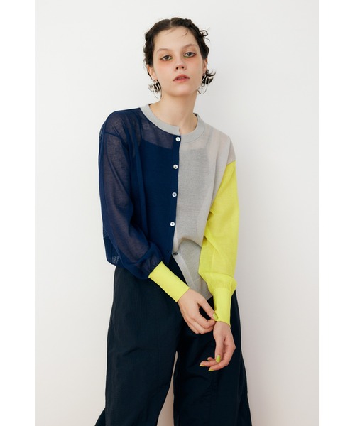 HeRIN.CYE（ヘリンドットサイ）の「Asymmetry color cardigan　アシンメトリーカラーカーディガン（カーディガン/ボレロ・レディース・ブルー/レッド/ネイビー・FREE）」の14枚目の写真