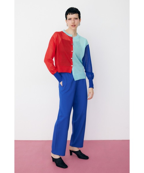 HeRIN.CYE（ヘリンドットサイ）の「Asymmetry color cardigan　アシンメトリーカラーカーディガン（カーディガン/ボレロ・レディース・ブルー/レッド/ネイビー・FREE）」の10枚目の写真