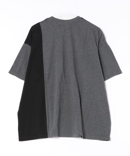 GOMME HOMME(ゴムオム)の「ドット&ダイナソーP天竺 切替ワイドT(Tシャツ/カットソー・メンズ・ブラック×グレー・MEDIUM)」の2枚目の写真