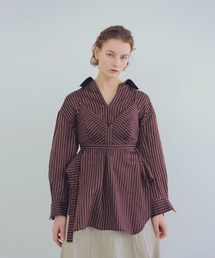 ヴェニット venit ブラトップ付き ストライプブラウス ネイビー サイズ：38 venit（ヴェニット）の「VENIT / stripe blouse(ストライプ柄