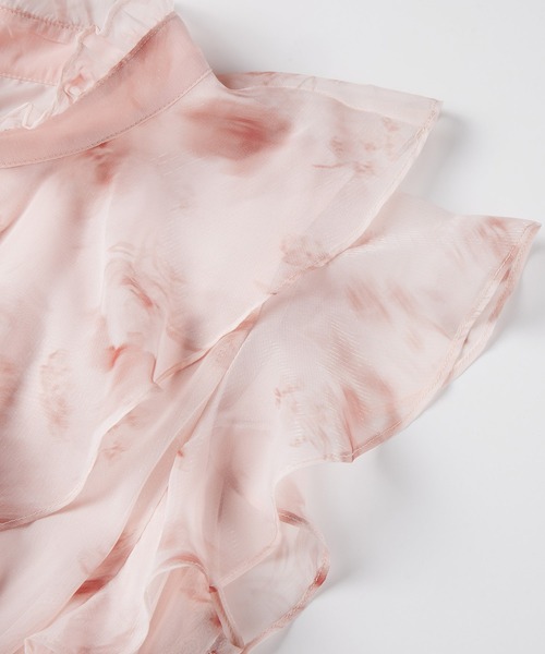 SAISON DE PAPILLON(セゾンドパピヨン)の「花柄シフォン生地ミモレ丈ワンピース(ワンピース・レディース・パープル/ブラウン/ピンク/ブラック・S/M/L)」の11枚目の写真