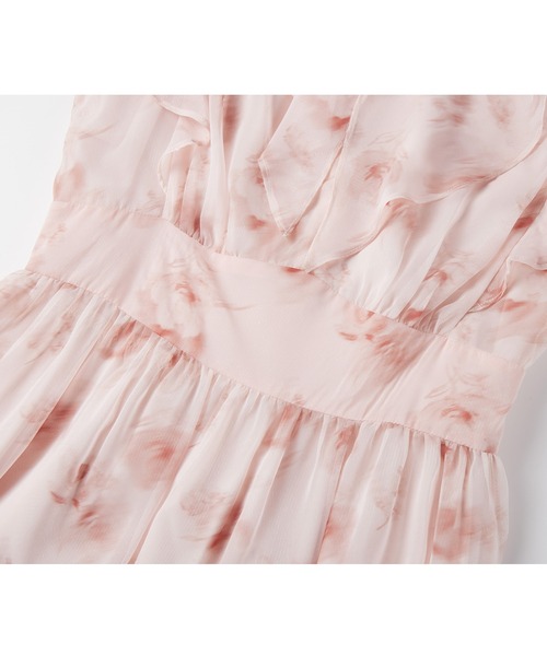 SAISON DE PAPILLON(セゾンドパピヨン)の「花柄シフォン生地ミモレ丈ワンピース(ワンピース・レディース・パープル/ブラウン/ピンク/ブラック・S/M/L)」の13枚目の写真