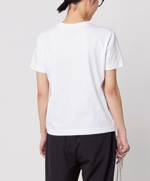 Calvin Klein（カルバン・クライン）の「【Calvin Klein / カルバン クライン】Compact CK embroidery T-sh（Tシャツ/カットソー・レディース・ホワイト/ブラック・FREE）」の3枚目の写真