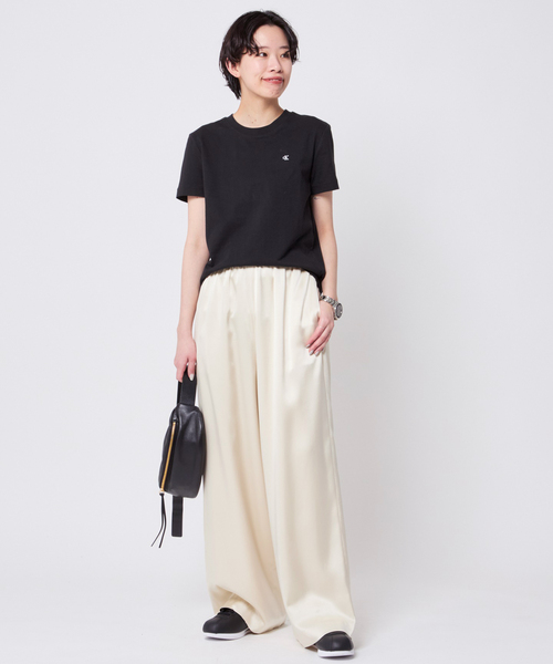 Calvin Klein（カルバン・クライン）の「【Calvin Klein / カルバン クライン】Compact CK embroidery T-sh（Tシャツ/カットソー・レディース・ホワイト/ブラック・FREE）」の21枚目の写真