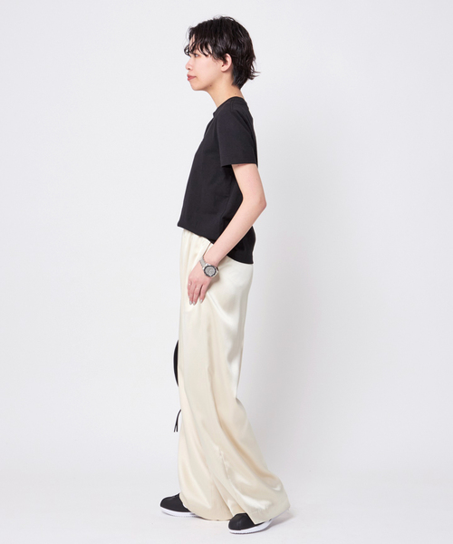 Calvin Klein（カルバン・クライン）の「【Calvin Klein / カルバン クライン】Compact CK embroidery T-sh（Tシャツ/カットソー・レディース・ホワイト/ブラック・FREE）」の20枚目の写真