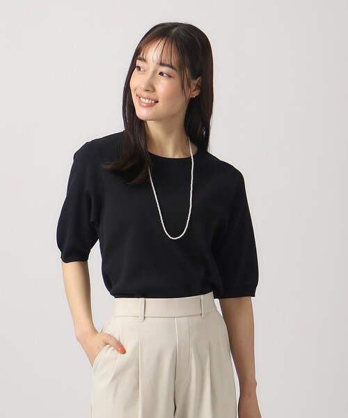 DRESKIP(ドレスキップ)の「◆【洗える/UV】ぽわん五分袖ニット(ニット/セーター・レディース・オフホワイト/ホワイト系5/ブルー/ブラック・03/02/04)」の9枚目の写真