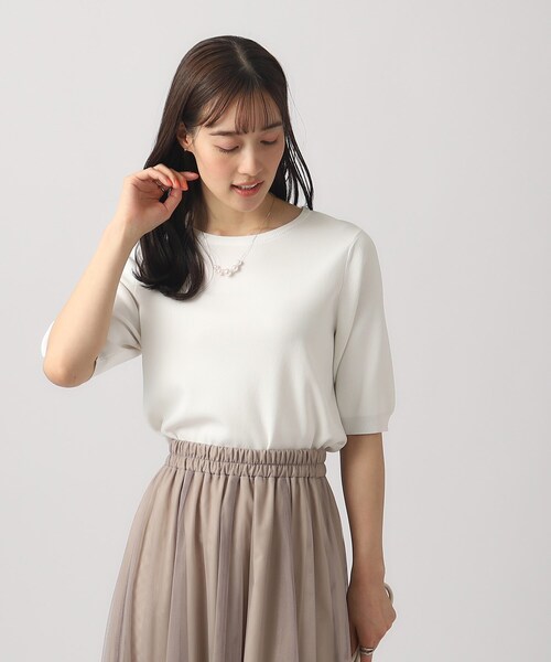 DRESKIP(ドレスキップ)の「◆【洗える/UV】ぽわん五分袖ニット(ニット/セーター・レディース・オフホワイト/ホワイト系5/ブルー/ブラック・03/02/04)」の13枚目の写真