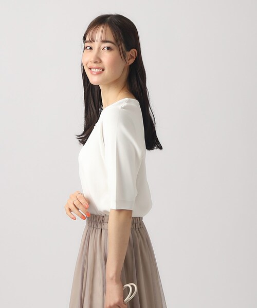 DRESKIP(ドレスキップ)の「◆【洗える/UV】ぽわん五分袖ニット(ニット/セーター・レディース・オフホワイト/ホワイト系5/ブルー/ブラック・03/02/04)」の14枚目の写真