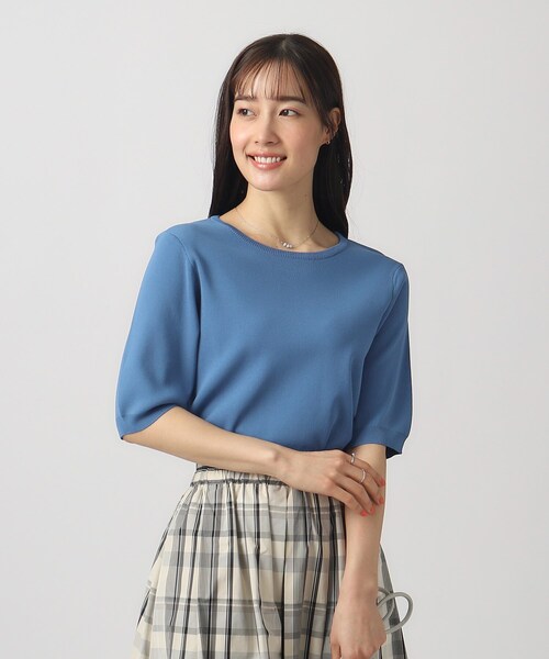 DRESKIP(ドレスキップ)の「◆【洗える/UV】ぽわん五分袖ニット(ニット/セーター・レディース・オフホワイト/ホワイト系5/ブルー/ブラック・03/02/04)」の17枚目の写真