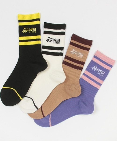 by LOVEiT(バイラビット)の「ロゴラインクルーソックス【日本製】(ソックス/靴下・キッズ・ラベンダー/オフホワイト/ブラック/ライトグレー・L/M/S/LL)」の5枚目の写真