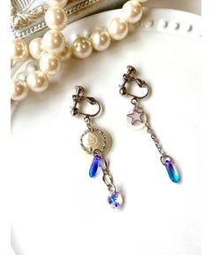 guriguri ×Ray BEAMS / 別注 マルチ ビジュー ピアス guriguri / ブルー ビジュー ピアス（ピアス（両耳用））｜Ray
