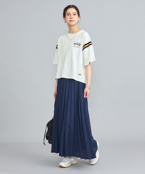 coen(コーエン)の「MASON(メイソン)別注クロップドフットボールTシャツ(Tシャツ/カットソー・レディース・ホワイト/ワインレッド・M/L)」の13枚目の写真
