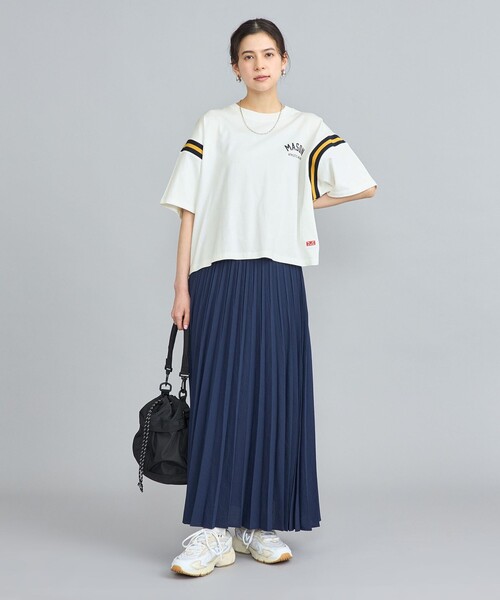 coen(コーエン)の「MASON(メイソン)別注クロップドフットボールTシャツ(Tシャツ/カットソー・レディース・ホワイト/ワインレッド・M/L)」の16枚目の写真
