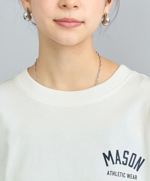 coen(コーエン)の「MASON(メイソン)別注クロップドフットボールTシャツ(Tシャツ/カットソー・レディース・ホワイト/ワインレッド・M/L)」の3枚目の写真