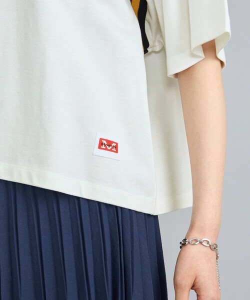 coen(コーエン)の「MASON(メイソン)別注クロップドフットボールTシャツ(Tシャツ/カットソー・レディース・ホワイト/ワインレッド・M/L)」の5枚目の写真