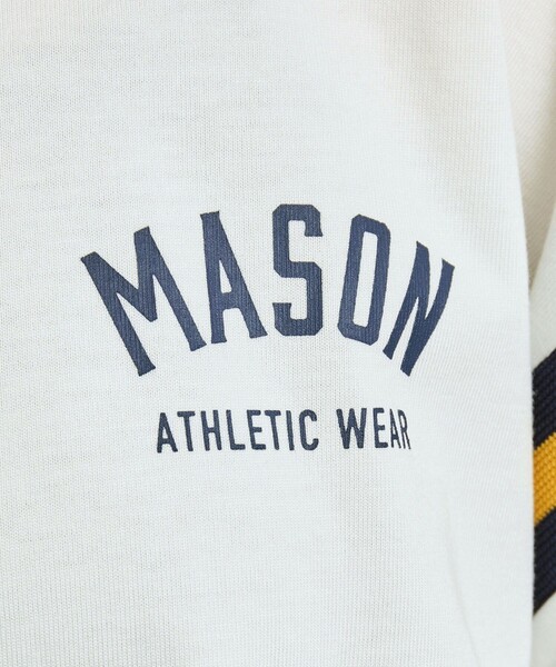 coen(コーエン)の「MASON(メイソン)別注クロップドフットボールTシャツ(Tシャツ/カットソー・レディース・ホワイト/ワインレッド・M/L)」の6枚目の写真