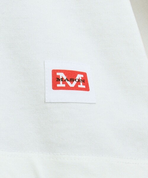 coen(コーエン)の「MASON(メイソン)別注クロップドフットボールTシャツ(Tシャツ/カットソー・レディース・ホワイト/ワインレッド・M/L)」の7枚目の写真