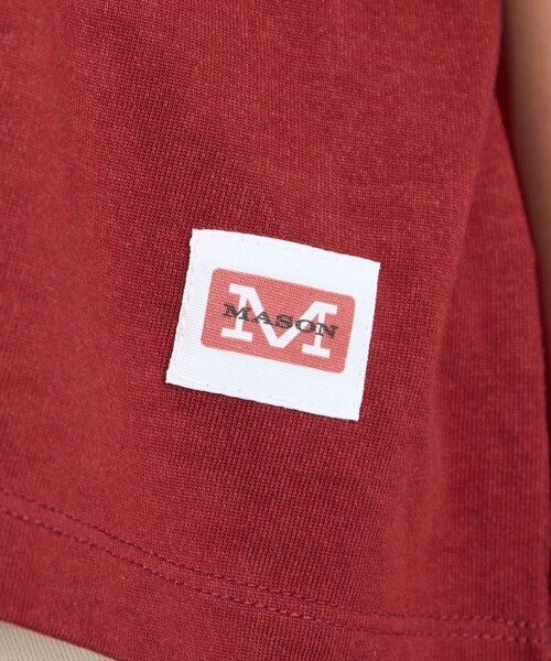 coen(コーエン)の「MASON(メイソン)別注クロップドフットボールTシャツ(Tシャツ/カットソー・レディース・ホワイト/ワインレッド・M/L)」の9枚目の写真