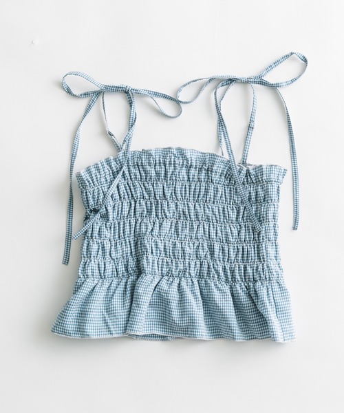 OLIVE des OLIVE(オリーブデオリーブ)の「肩リボンシャーリングビスチェ(シャツ/ブラウス・レディース・オフホワイト/ブラック/サックスブルー/ブラック系・FREE)」の13枚目の写真