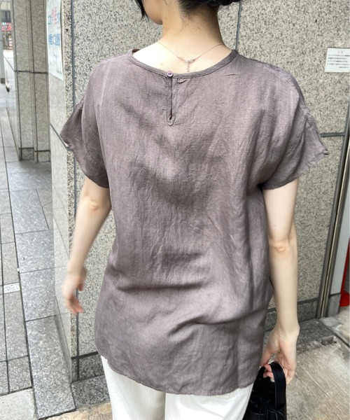 StyleSea(スタイルシー)の「【リネン混】フロント刺繍プルオーバー(Tシャツ/カットソー・レディース・ブラック/オフホワイト/グレー・FREE)」の12枚目の写真