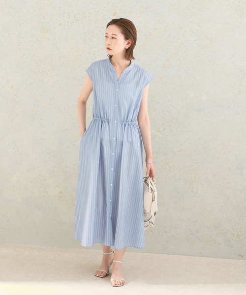 URBAN RESEARCH ROSSO WOMEN（アーバンリサーチ　ロッソ）の「ウォッシャブルシャツワンピース（シャツワンピース・レディース・オレンジ/ストライプ/チャコールグレー・FREE）」の5枚目の写真